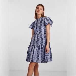 Yas Embroidered Eyelet Dress sz M